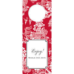 Red Chinoserie Wine Tags